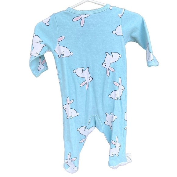 Carter’s Easter Bunny Zip Front One-Piece Footed Sleeper Baby 6 Months Blue GUC - Picture 2 of 11